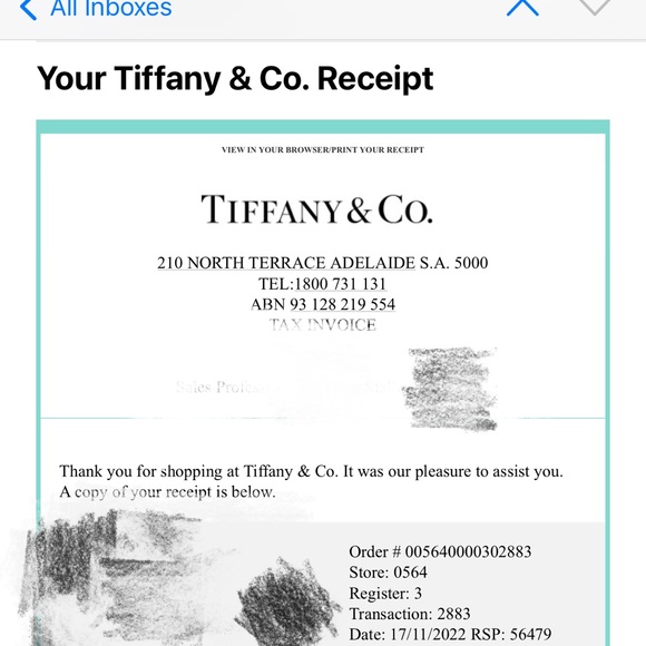 Tiffany t ring, rose gold with diamonds, size 8 - Picture 3 of 3